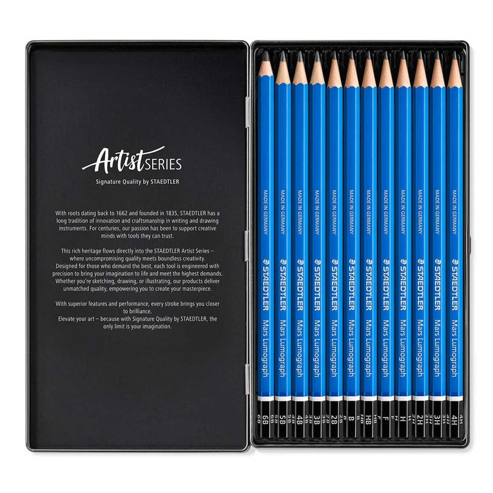 【日本正規品】 ステッドラー (STAEDTLER) マルス ルモグラフ 製図用高級鉛筆 １２硬度 １２本セット 100-G12 ネコポス可
