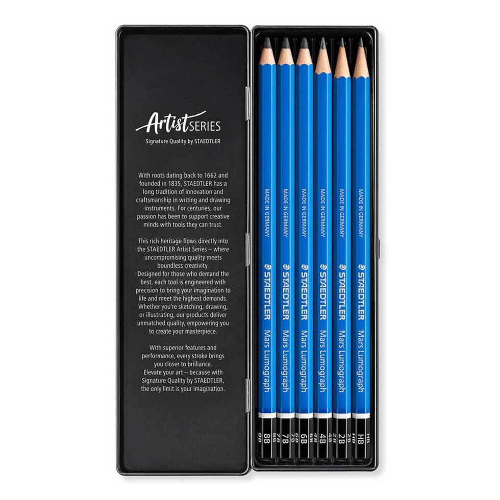 【日本正規品】 ステッドラー (STAEDTLER) マルス ルモグラフ 製図用高級鉛筆 ６硬度 ６本セット 100-G6 ネコポス可