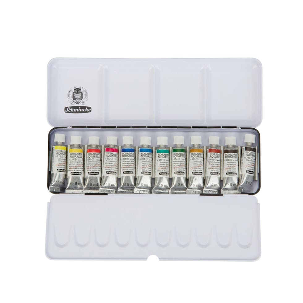 シュミンケ ホラダム透明水彩絵具 チューブ 12色セット（金属ケース入） (74112)