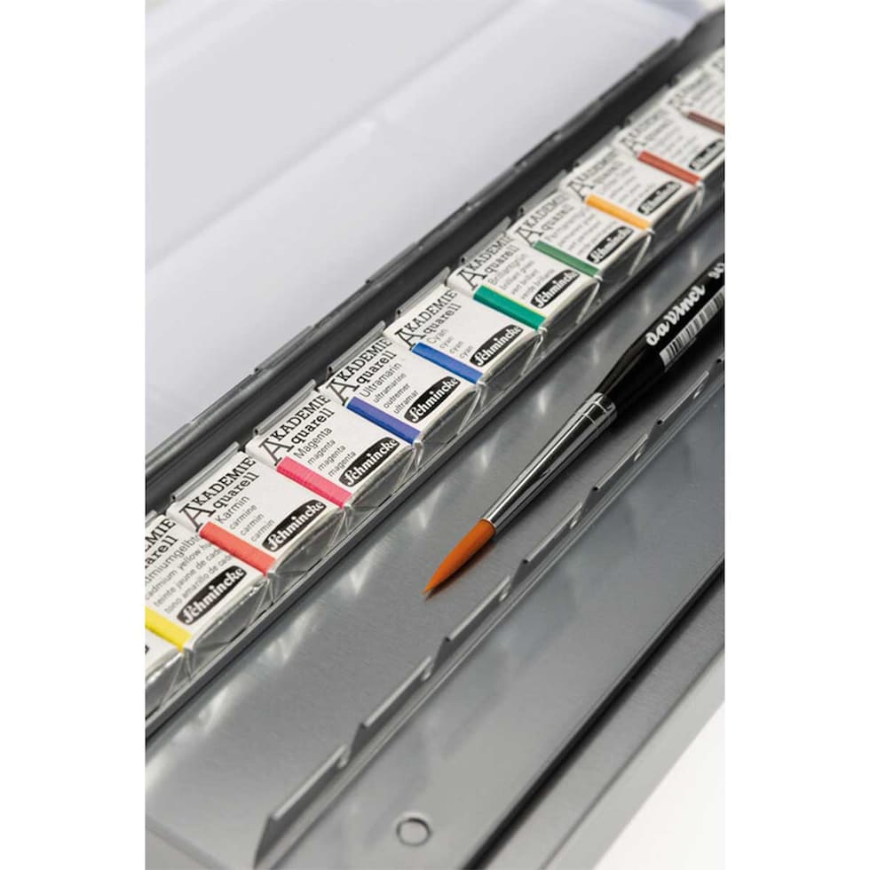 シュミンケ アカデミー ハーフパン パレット付 12色セット (75776)  ホラダム透明水彩絵具 固形水彩 ホラダム 水彩絵具 schmincke ネコポス可