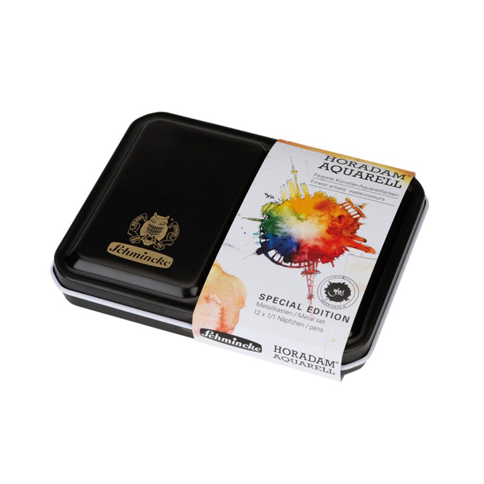 シュミンケ ホラダム Grisセレクト ラージパン パレット付 12色セット (74646) ホラダム透明水彩絵具 固形水彩 ホラダム 水彩絵具 schmincke ネコポス可