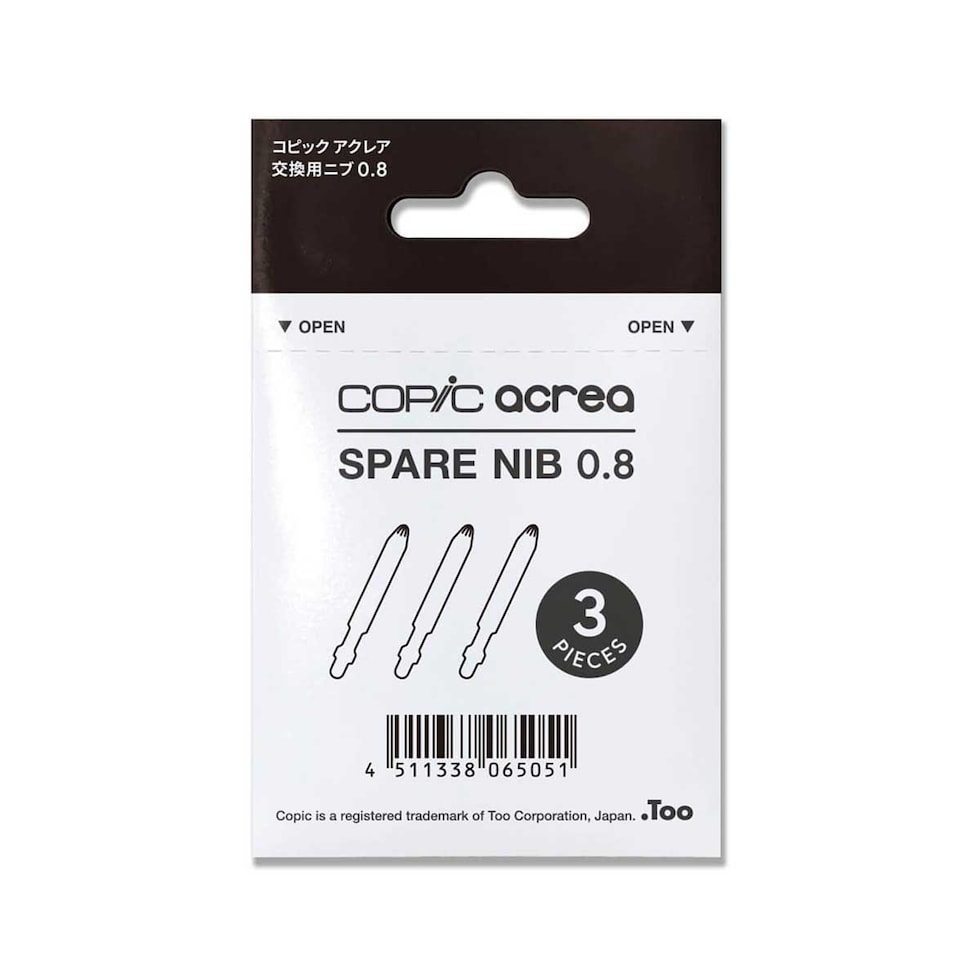 Too コピック アクレア スペアニブ 0.8 3本入 (13091001) 交換用 ペン先 マーカー COPIC acrea
