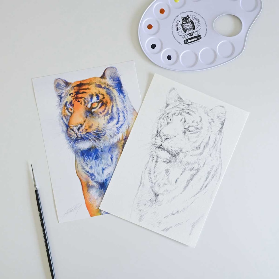 MINORI先生セレクト シュミンケ ホラダム 透明水彩絵具5色 ドットメタルパレット＆インターロンセット