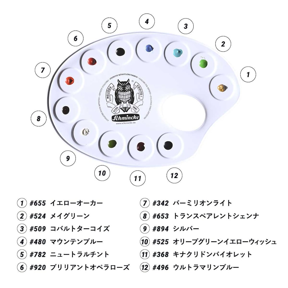 (系列店限定) シュミンケ 優子鈴 ドットパレットセット＋インターロン1026?0号 Shmincke ネコポス可