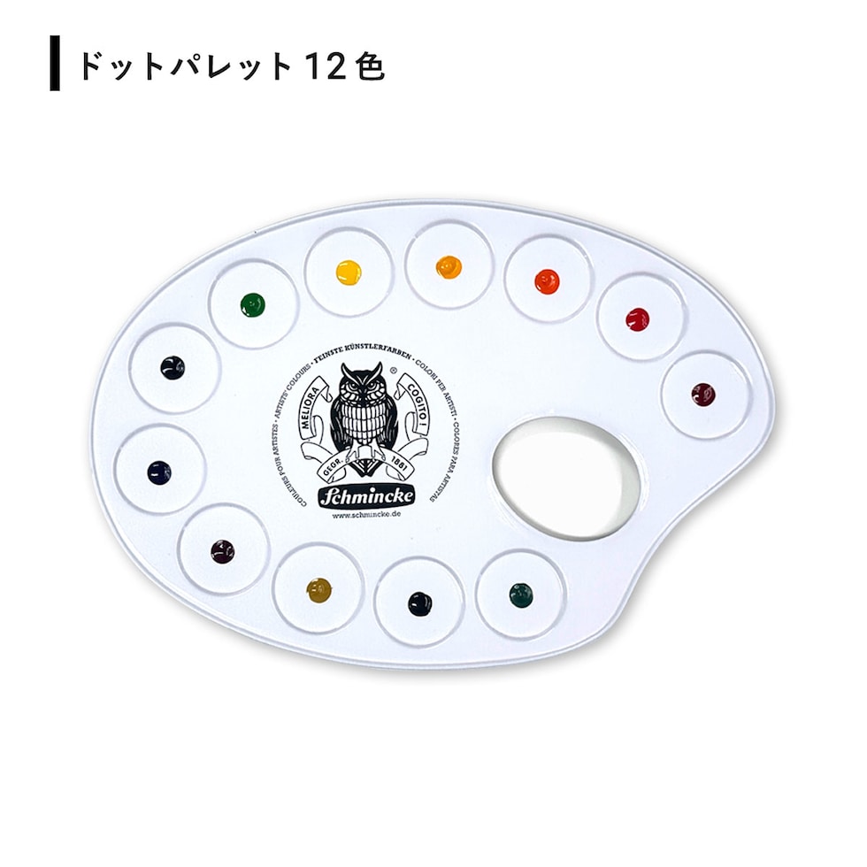 マルダケンセレクト シュミンケホラダム透明水彩絵具 ドットパレット12色+線画セット ネコポス可
