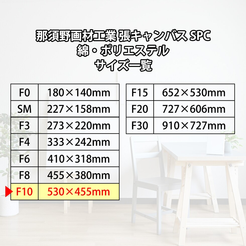 那須野画材工業 張キャンバス SPC 綿・ポリエステル F10