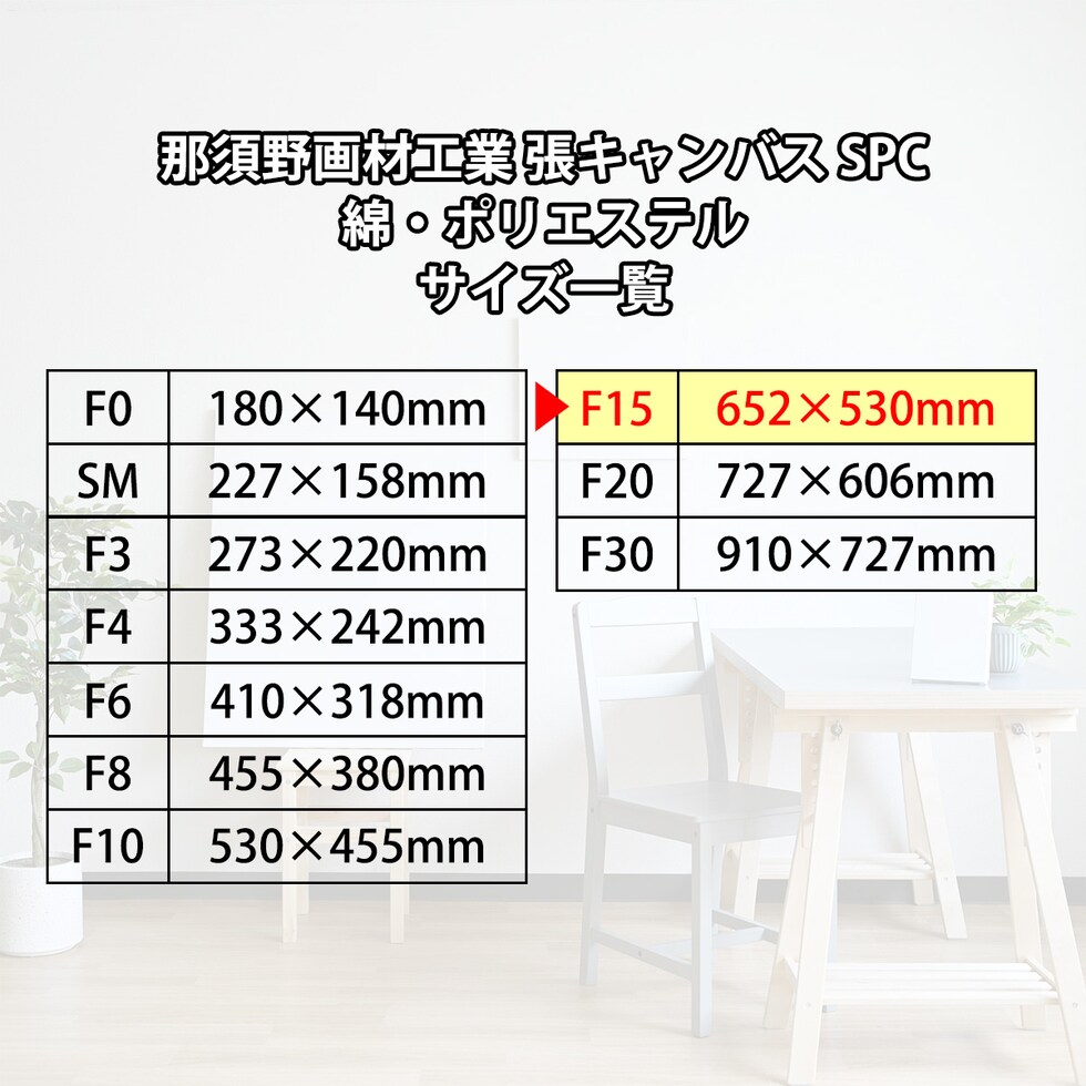那須野画材工業 張キャンバス SPC 綿・ポリエステル F15