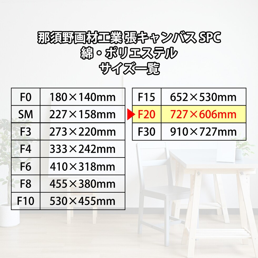 那須野画材工業 張キャンバス SPC 綿・ポリエステル F20