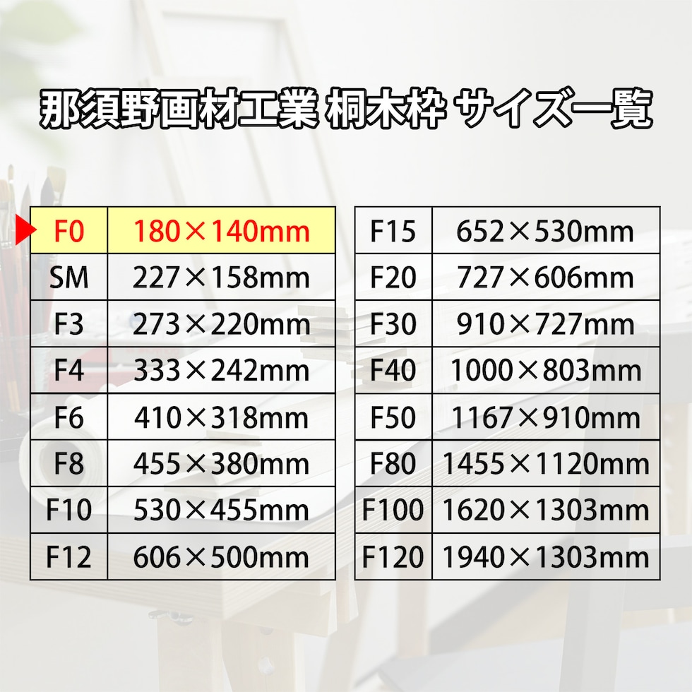 那須野画材工業 桐木枠 F0