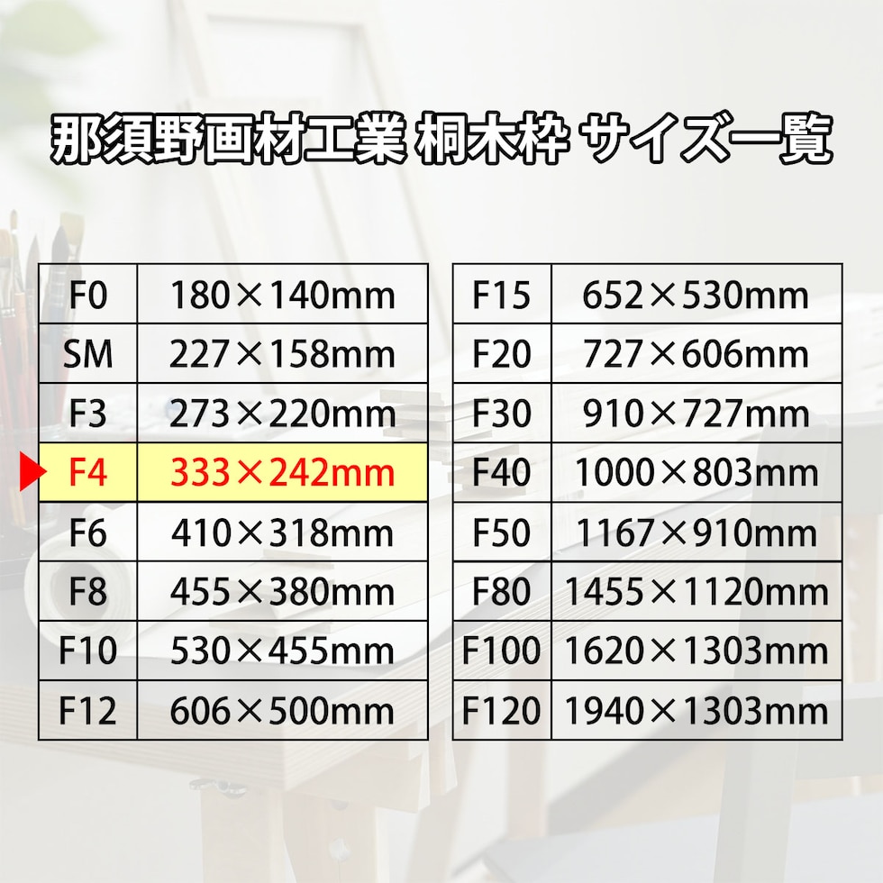 那須野画材工業 桐木枠 F4