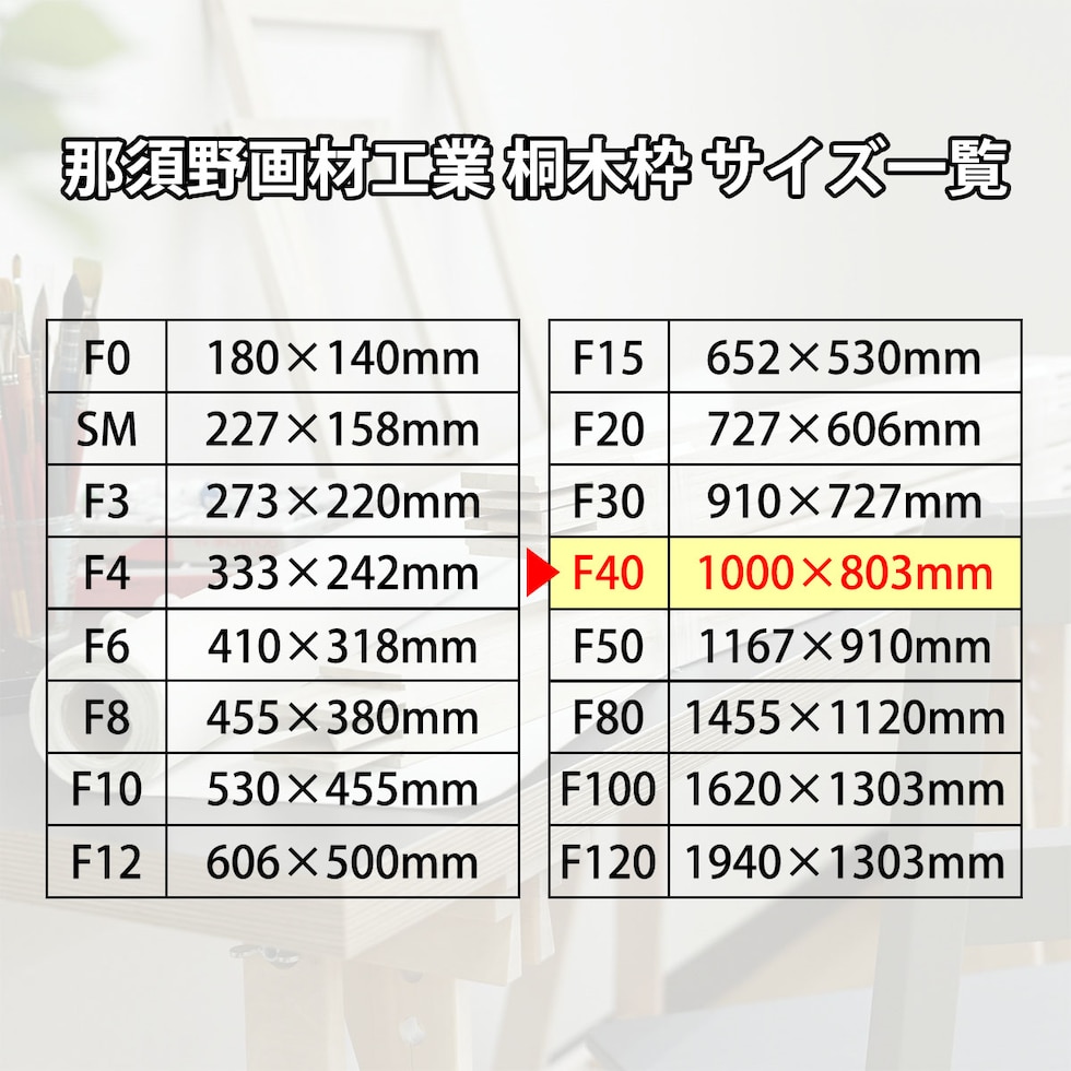 那須野画材工業 桐木枠 F40