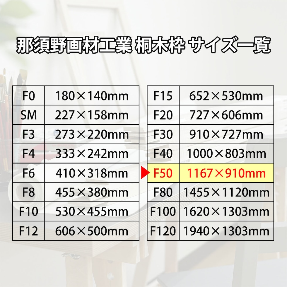 那須野画材工業 桐木枠 F50