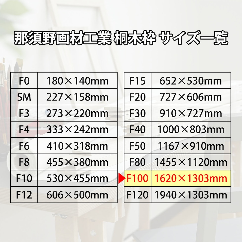 那須野画材工業 桐木枠 F100