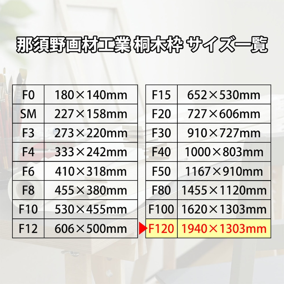 那須野画材工業 桐木枠 F120
