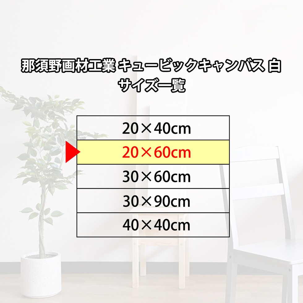 那須野画材工業 キュービックキャンバス 白 20×60ｃｍ
