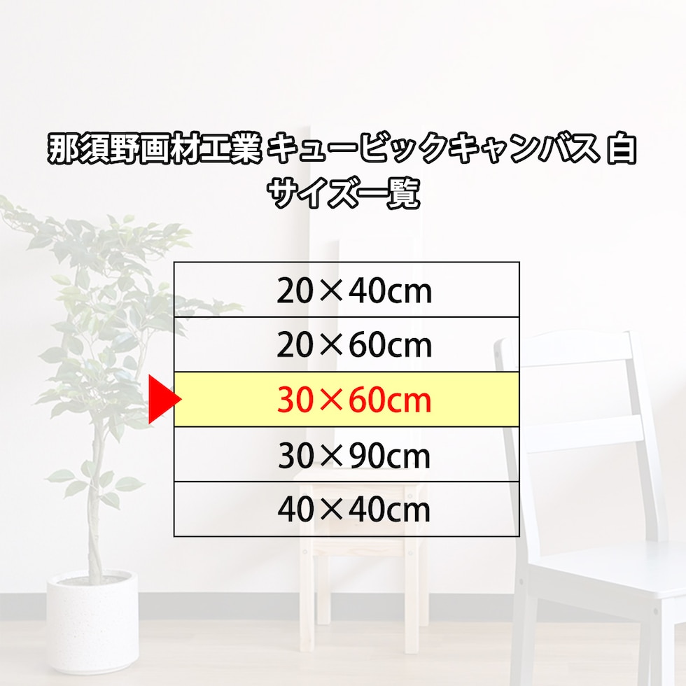 那須野画材工業 キュービックキャンバス 白 30×60ｃｍ