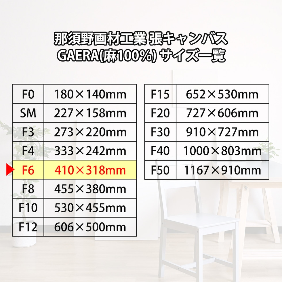 那須野画材工業 張キャンバス GAERA(麻100％) F6