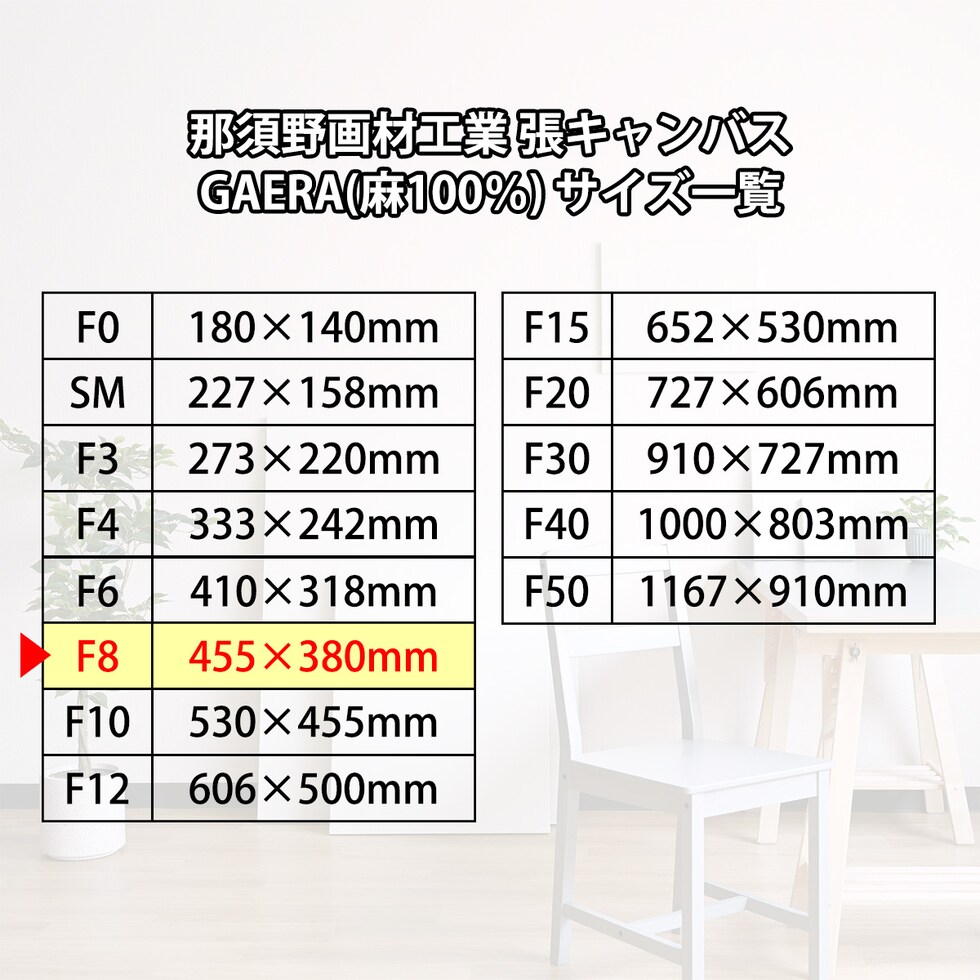 那須野画材工業 張キャンバス GAERA(麻100%) F8