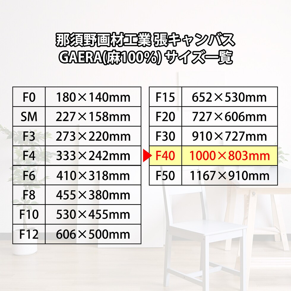 那須野画材工業 張キャンバス GAERA(麻100％) F40