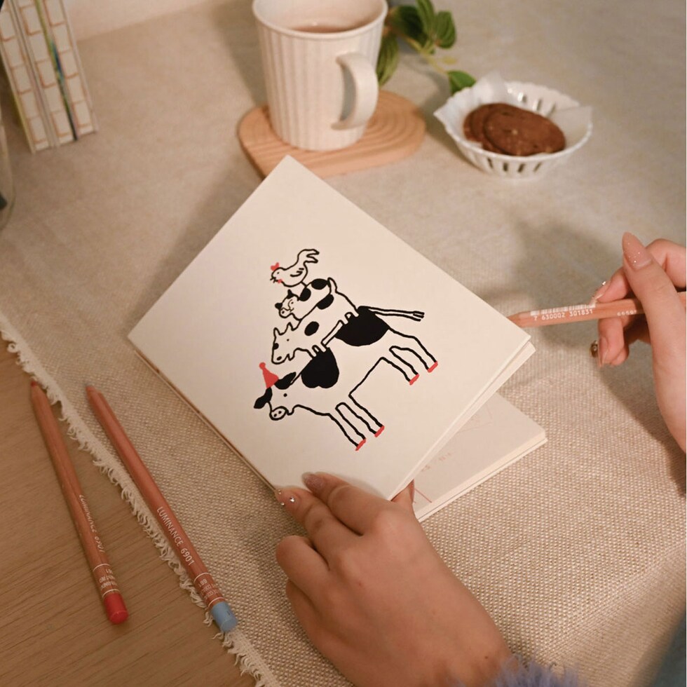 フェリッティ アーティストスケッチブック B6 ブレーメンの牛柄隊 artist by 錫村千景 (FESB-30171) ネコポス可