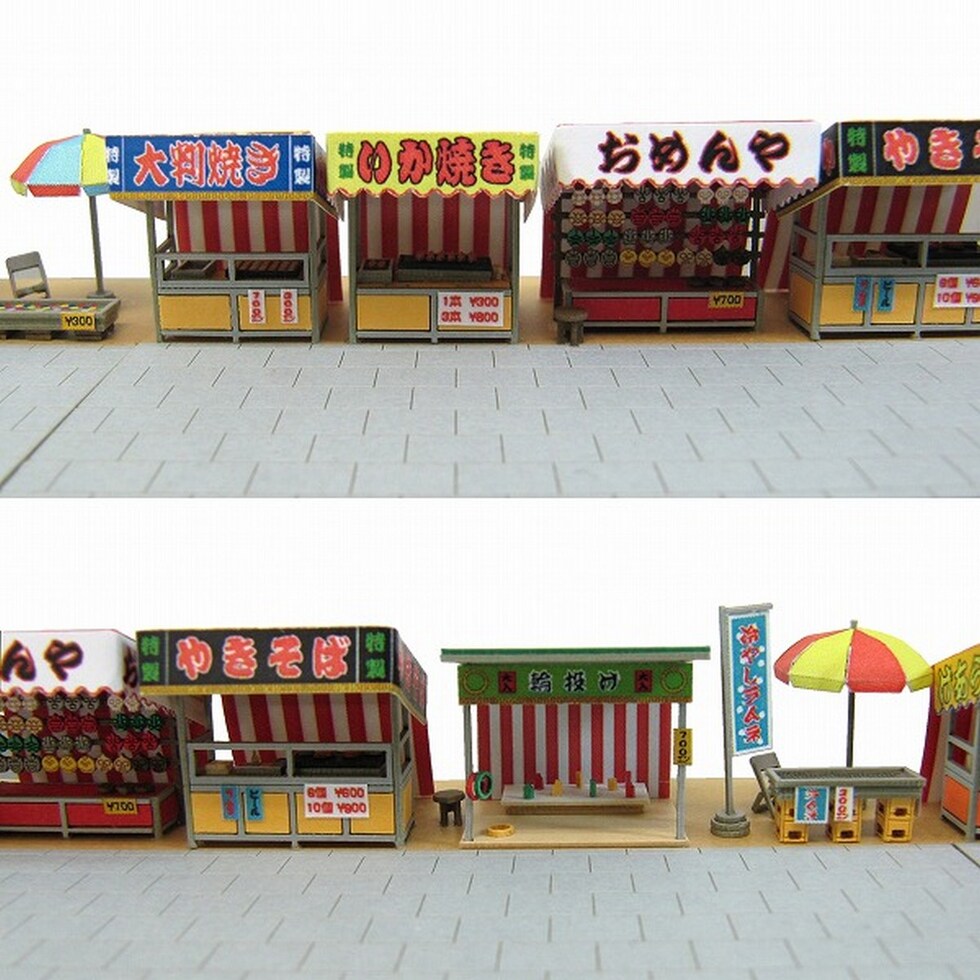 さんけい なつかしのジオラマ S=1/150 露店セットA (MP03-68)