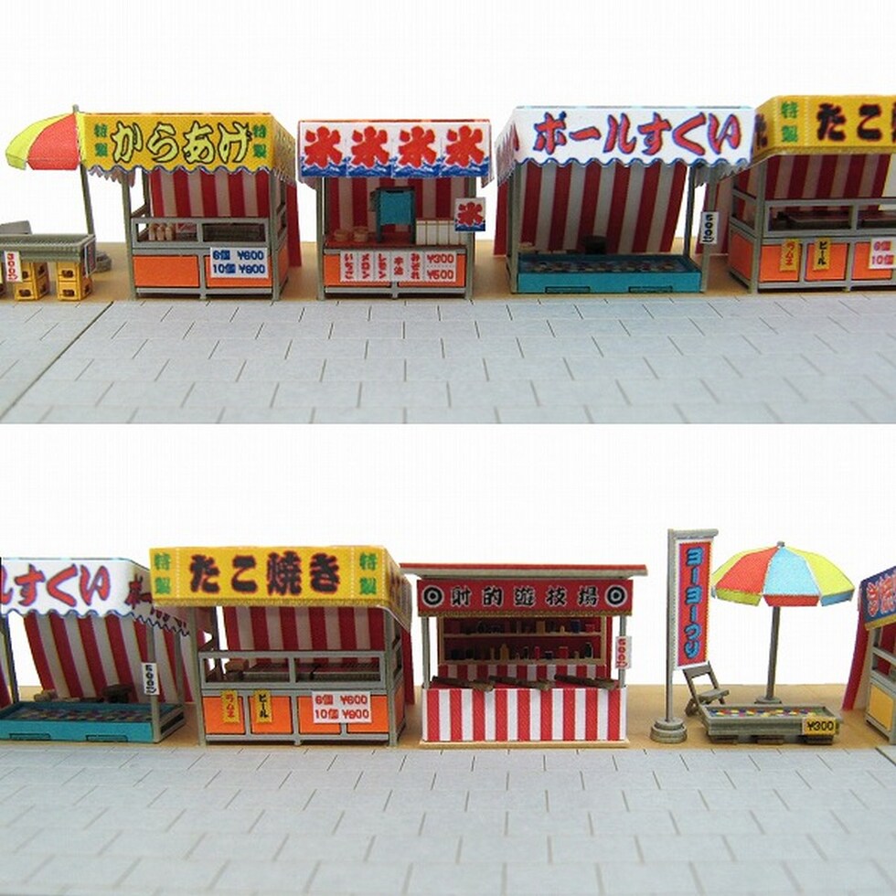 さんけい なつかしのジオラマ S=1/150 露店セットB (MP03-69)
