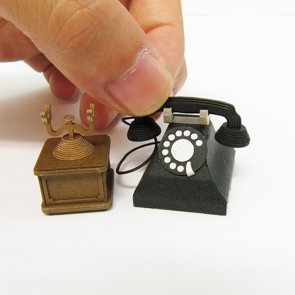 さんけい みにちゅあーと・プチ 黒電話 (MP01-104)