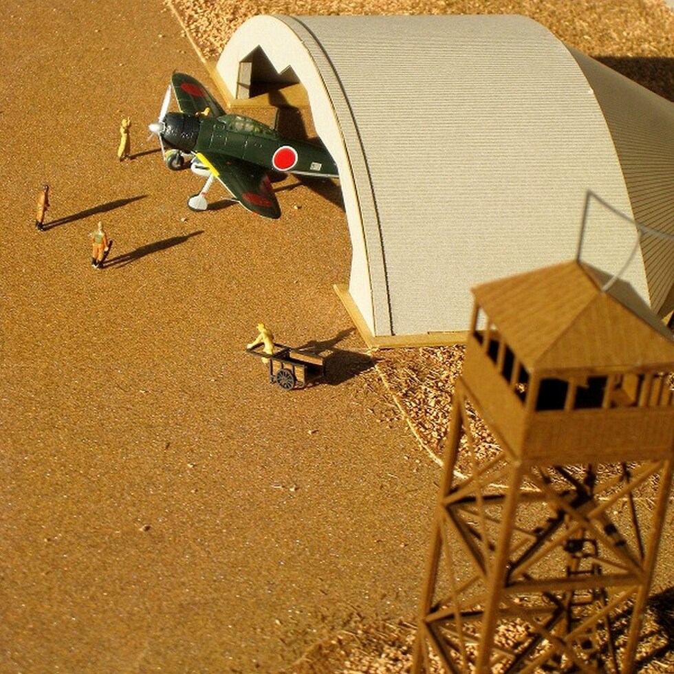 さんけい 航空情景シリーズ S=1/144 戦時航空基地 掩体壕 (MK08-10)