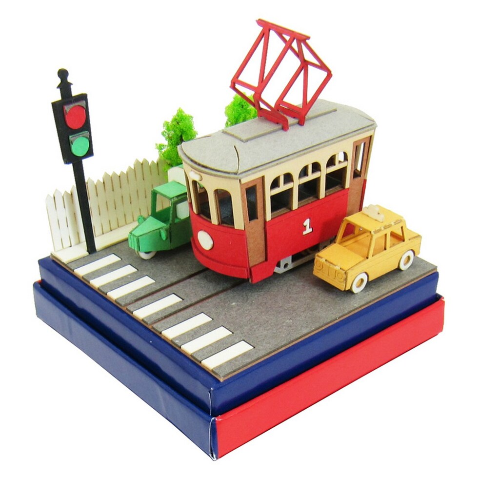 さんけい みにちゅあーとミニ トラムと自動車 (MP05-15)