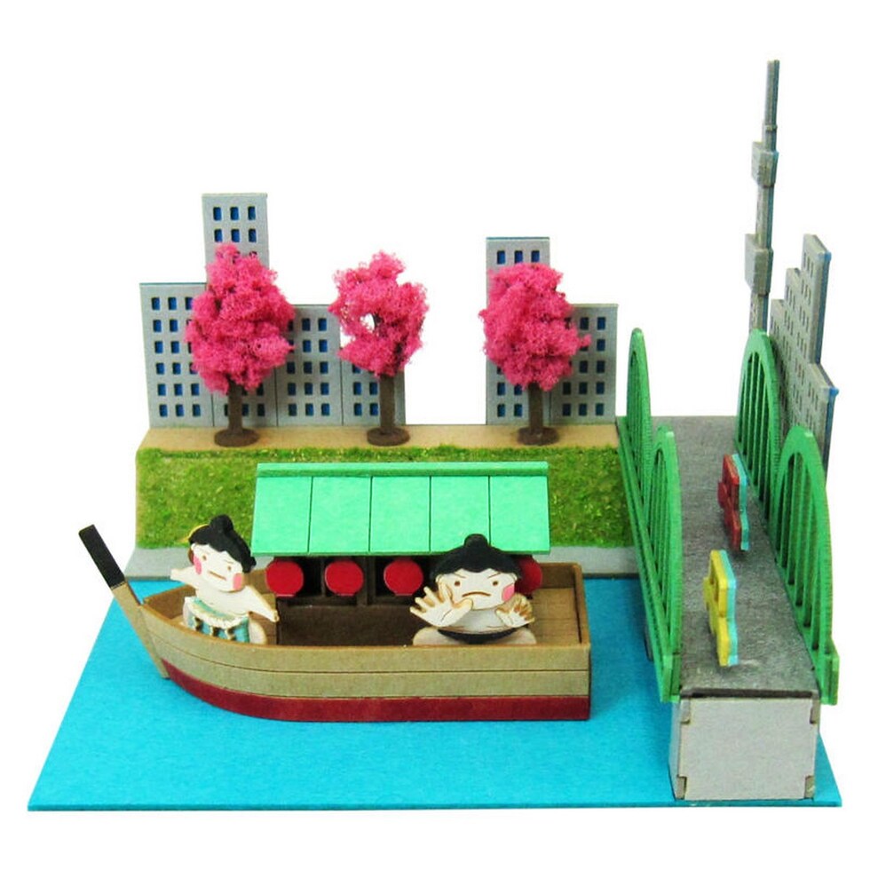 さんけい みにちゅあーとミニ お相撲さんと屋形船 (MP05-20)