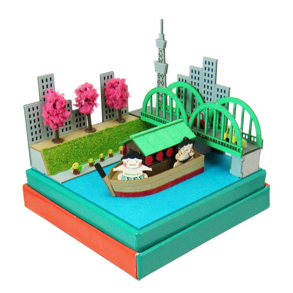 さんけい みにちゅあーとミニ お相撲さんと屋形船 (MP05-20)