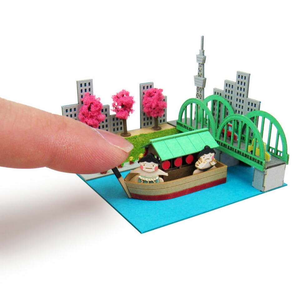 さんけい みにちゅあーとミニ お相撲さんと屋形船 (MP05-20)