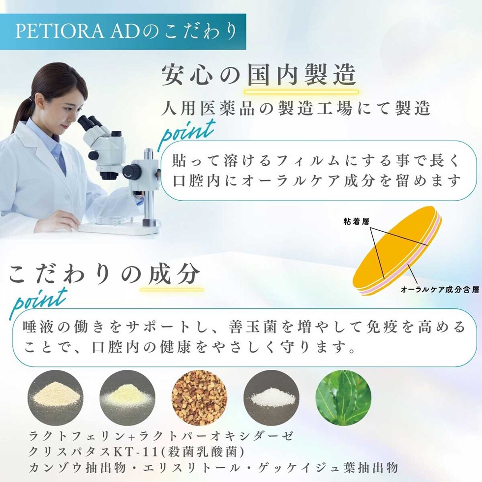 ペティーナ ペティオーラ AD デンタルパッチ Sサイズ （8㎏未満の小型犬、猫用） オーラルケア (ネコポス可) イヌ ネコ いぬ 