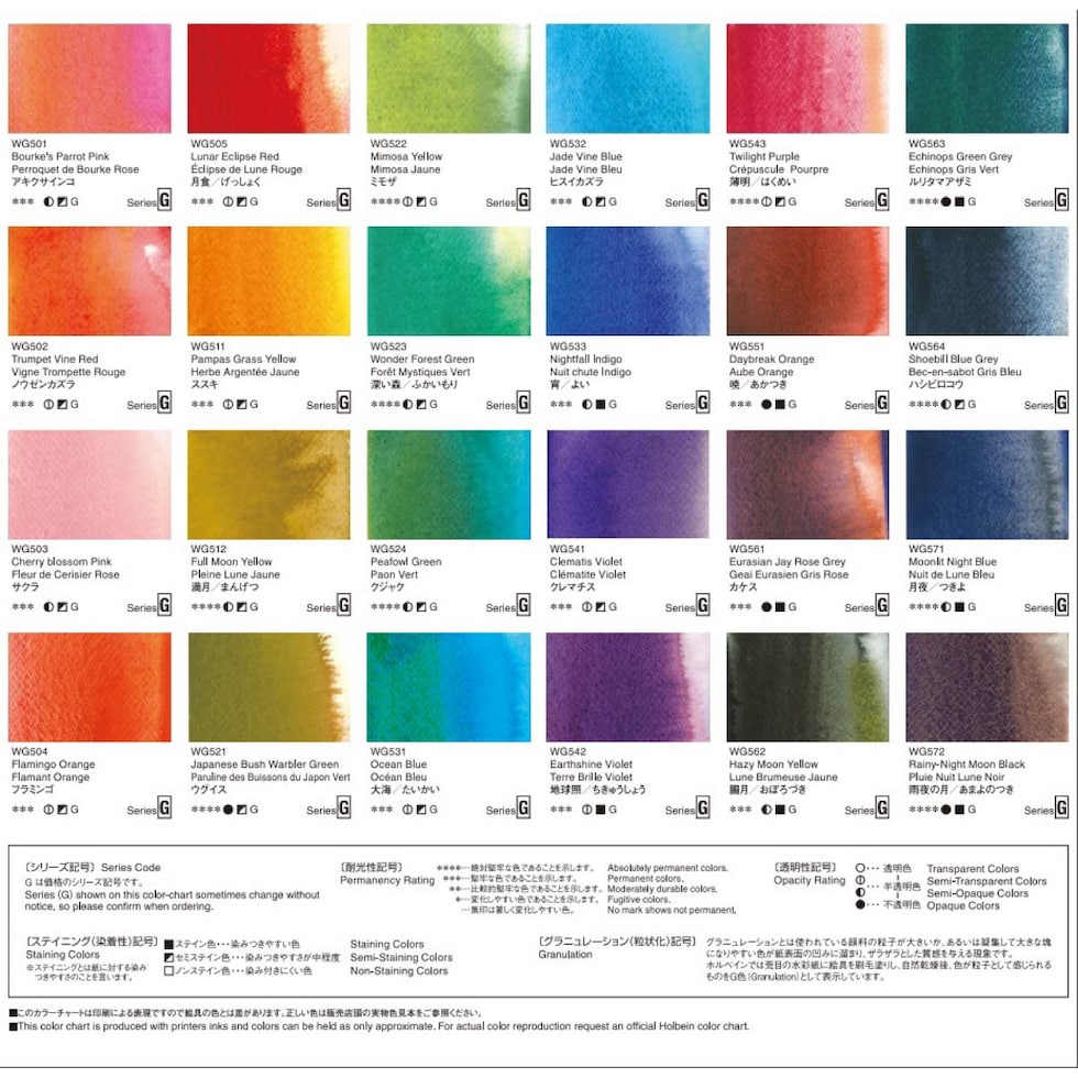 ホルベイン 透明水彩絵具 2号(5ml) グラニュレーティングカラーズ 24色セット (WG591) (13591)