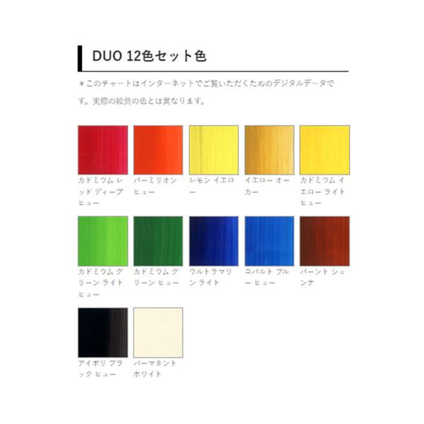 ホルベイン 水可溶性油絵具 デュオ 12色セット