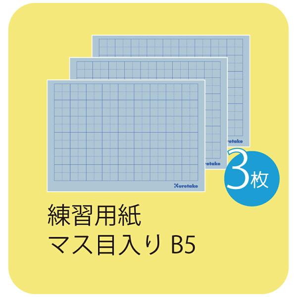 呉竹 水書 練習用紙 B5 3枚入 マス目入り (KN37-55)
