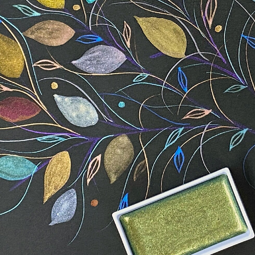 クレタケ 顔彩耽美セット 24色／メタリックカラーセット2 (MC20/24V/NW3) 呉竹 がんさいたんび 限定色6個入り