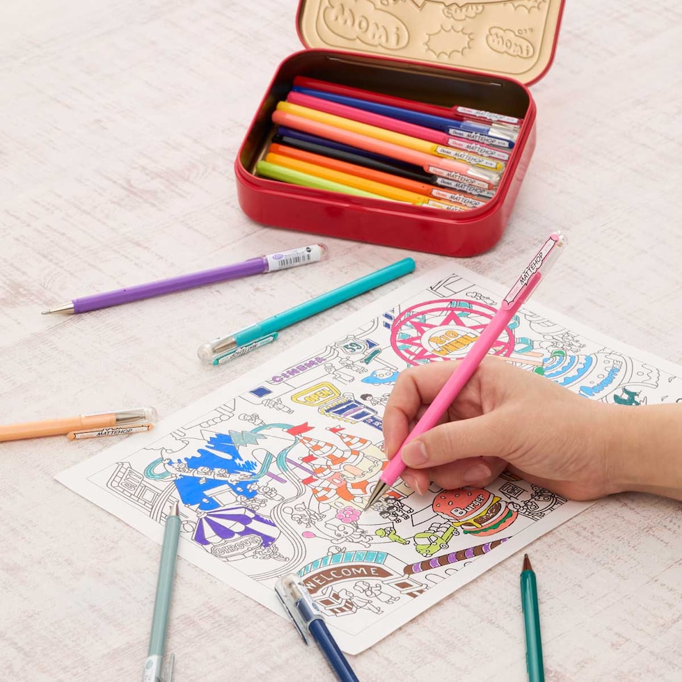 ぺんてる マットホップボールペン 1.0mm (全21色缶入りセット)(K110-V21ST) MATTEHOP ボールペン カラー マット Pentel 高発色