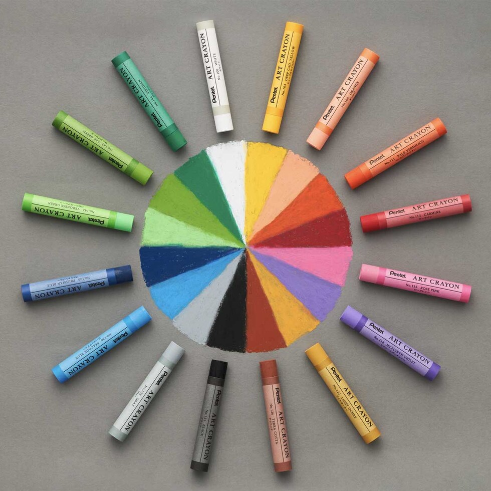 ぺんてる クレヨン ART CRAYON アートクレヨン 16色セット(PTAC-16) 柴崎先生監修 おじいちゃん先生 しばさきせんせい