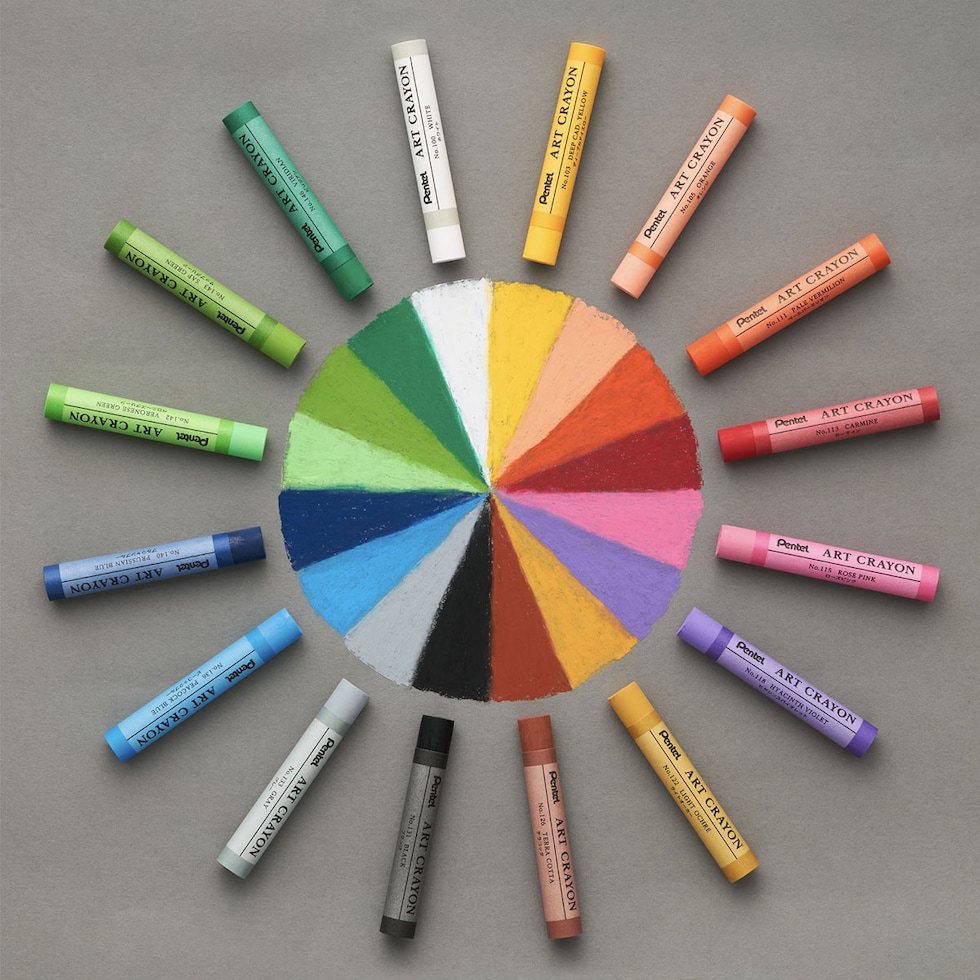 ぺんてる アートクレヨン スケッチブックセット 16色 【限定品】 (PTAC-16ST1)