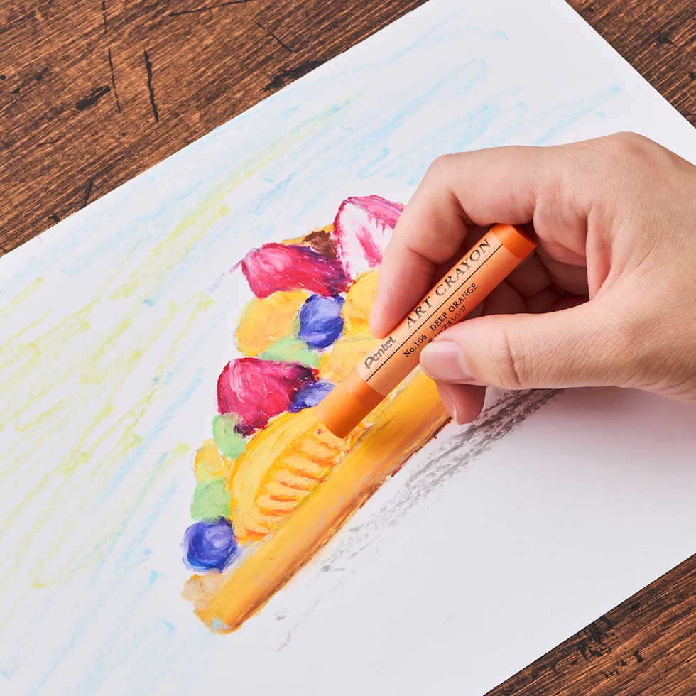 ぺんてる クレヨン ART CRAYON アートクレヨン 25色セット (PTAC-26) ホワイト2本 26本入 柴崎先生監修 おじいちゃん先生 しばさきせんせい ネコポス可