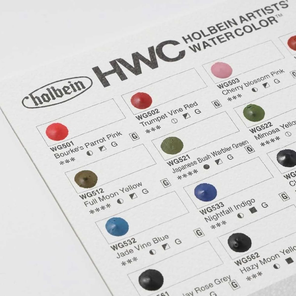 ホルベイン 透明水彩絵具 ドットカード DC2 グラニュレーティング 24色用 A5 (212031) HWC 色見本 ネコポス可
