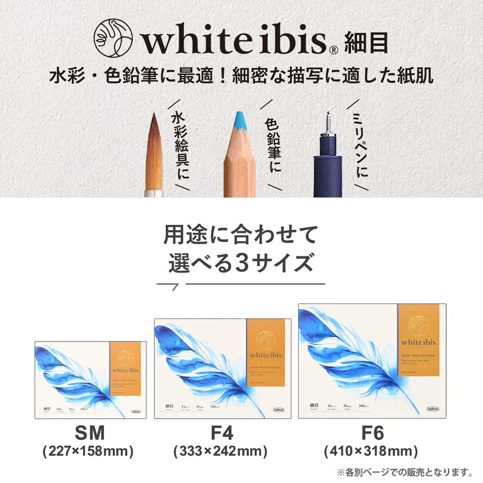 ホルベイン ホワイトアイビス水彩紙 細目 ブロック(15枚) WIBH-SM (271401)