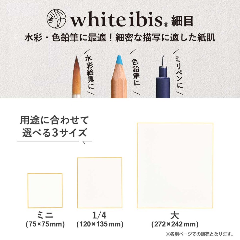 ホルベイン ホワイトアイビス水彩紙 細目 ミニ色紙(10枚) WHSK-03 (271343)