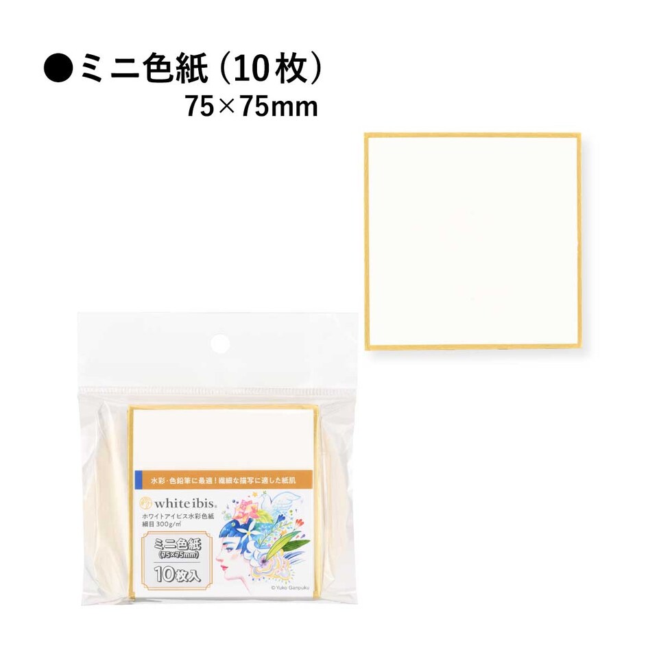 ホルベイン ホワイトアイビス水彩紙 細目 ミニ色紙(10枚) WHSK-03 (271343)