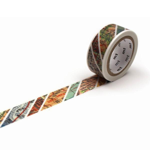 カモ井加工紙 新柄21AW mt ex 204 地図ストライプ (mtEX1P204)