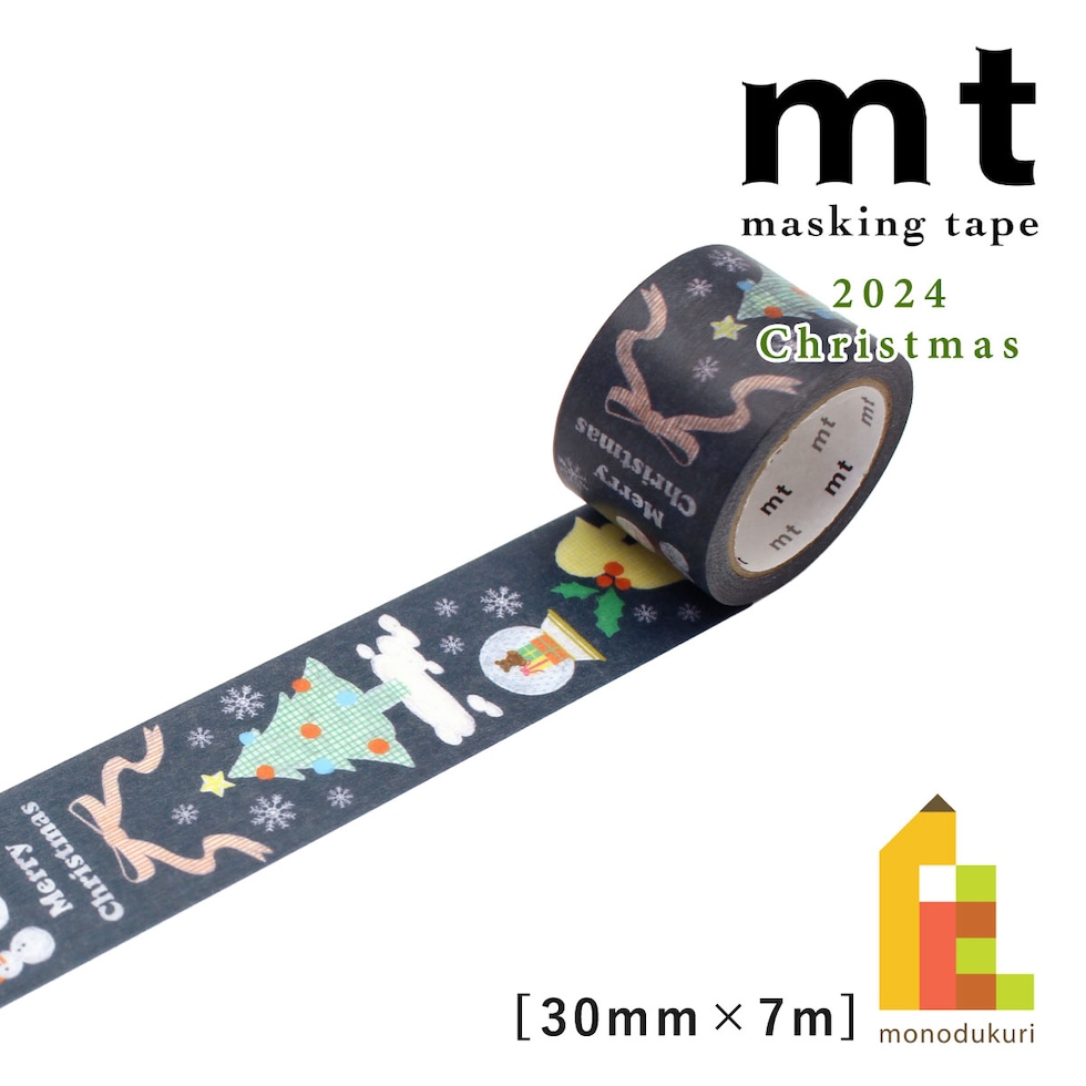 カモ井加工紙 mtクリスマス2024 黒板のクリスマス (mtCMAS158) 30mm×7m マスキングテープ