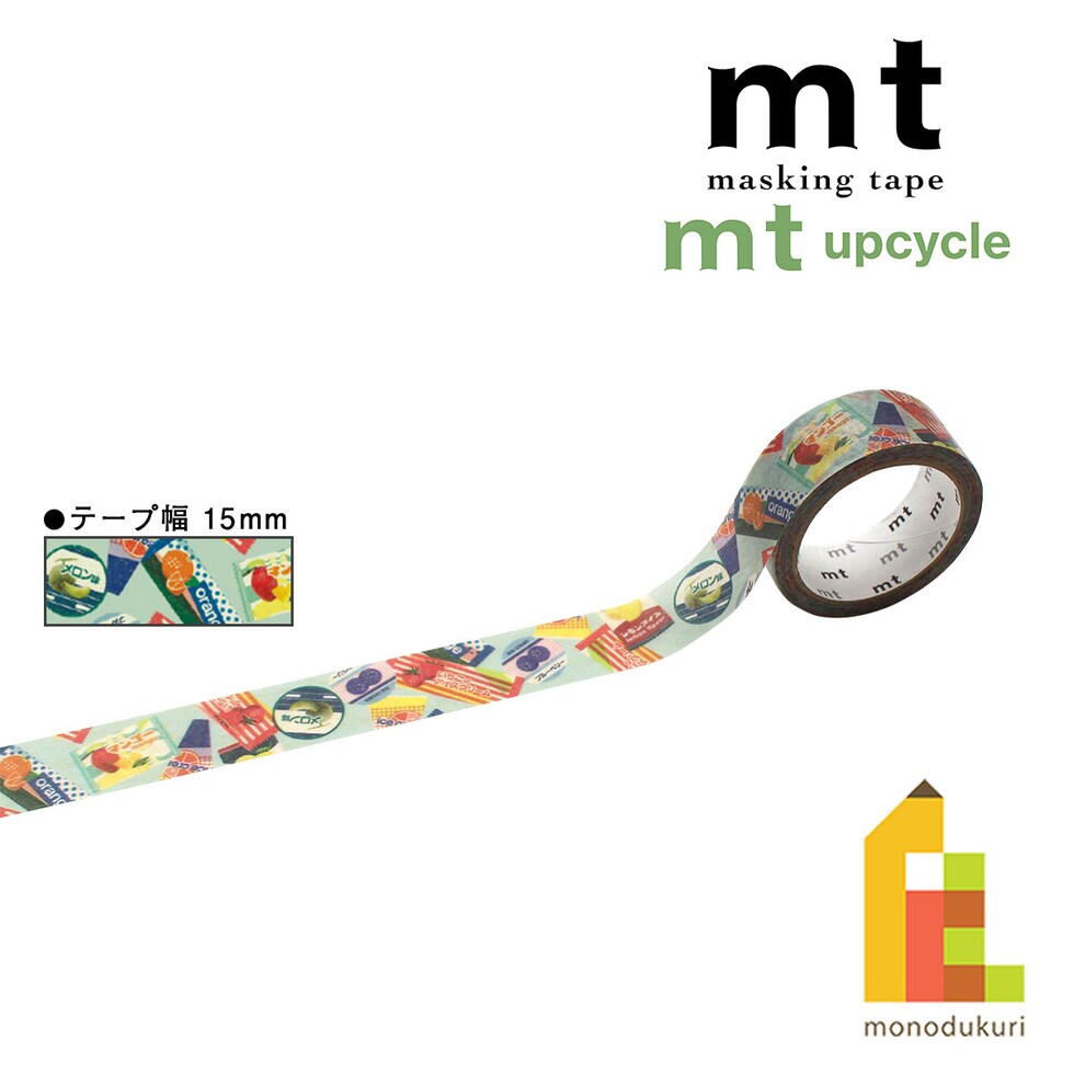 カモ井加工紙 マスキングテープ mt upcycle tape アイスのパッケージコラージュ15mm×5m (MT01UP07) ネコポス可