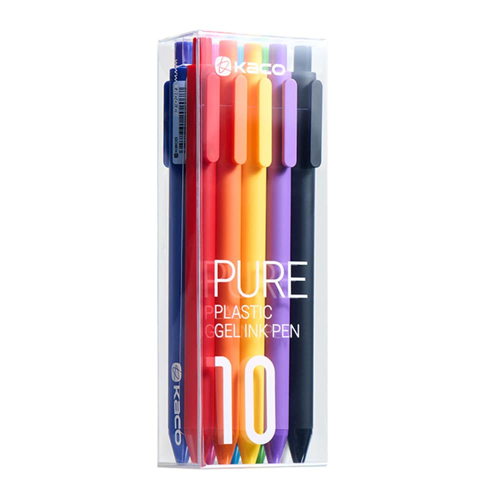 KACO PURE Softtouch Pure 0.5mm ゲルインク ボールペン 10本セット 中国グッドデザイン賞金賞