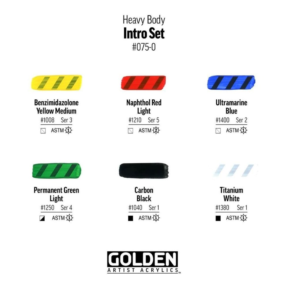 ゴールデン アクリックス ヘビーボディ 22ml 0075 イントロ 6色セット (13100075)